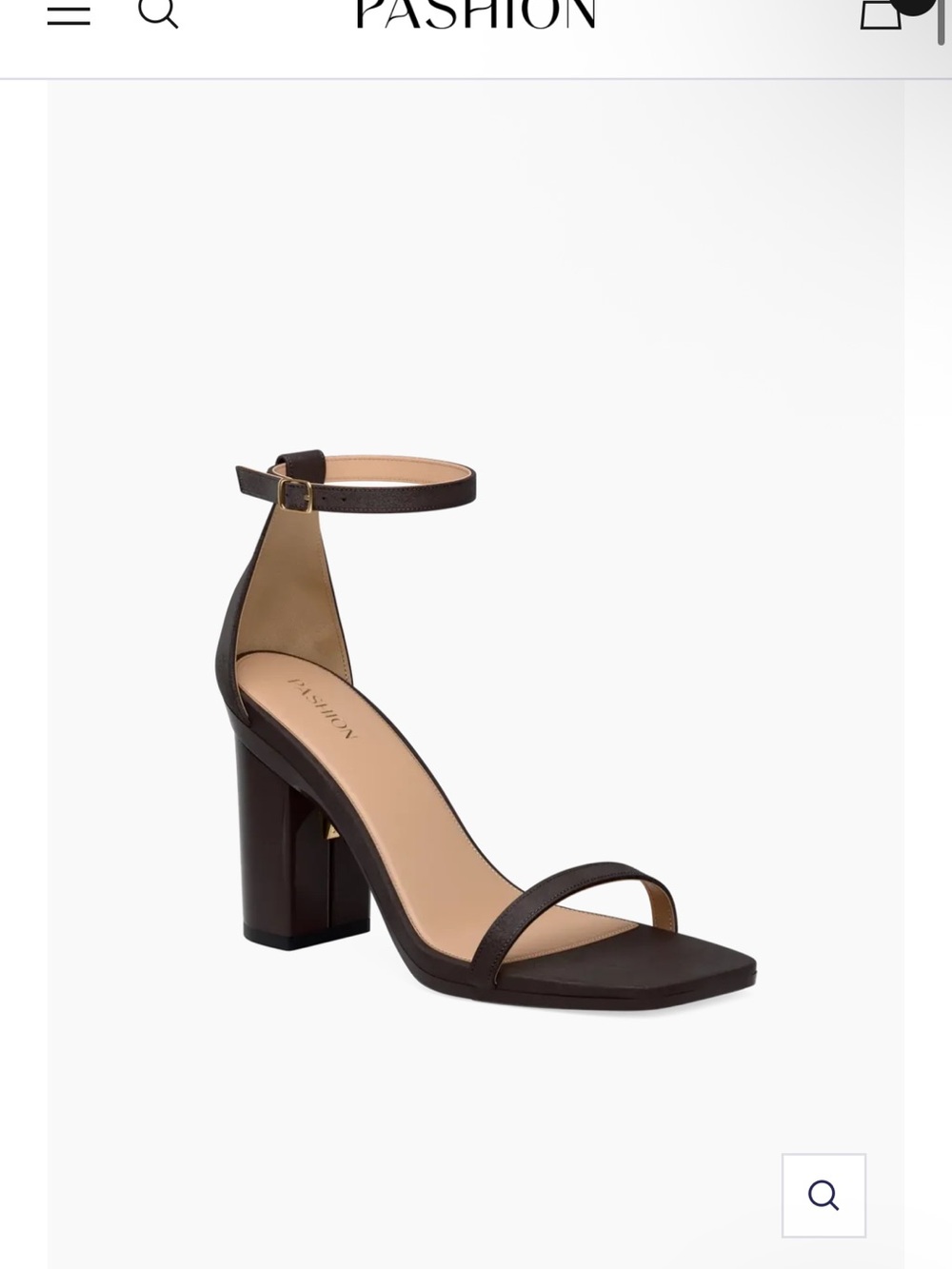 Pashion Footwear Dark Brown Block Heel Ankle-Strap Sandal